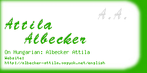 attila albecker business card